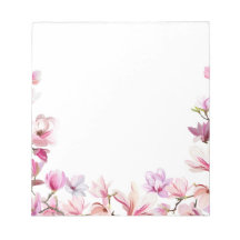 pink floral notepad