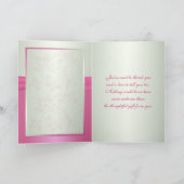 Pink Floral on Pale Green Thank You Card (Inside)