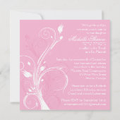 Pink Floral on White Bat Mitzvah Invitation (Back)