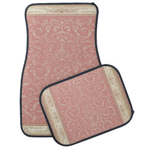 Pink Floral Oriental Pattern Car Floor Mat