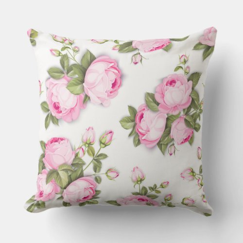  Pink Floral Outdoor Pillow