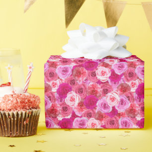 Pink Floral Oversized Shower Birthday Wedding Wrapping Paper
