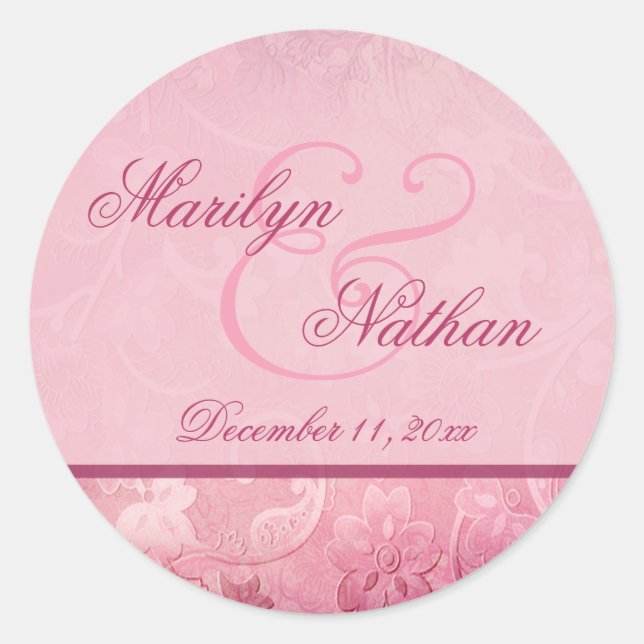 Pink Floral Paisley Envelope Seal (Front)