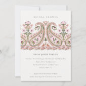 Pink Floral Paisley Motif Bridal Shower Invite (Front)