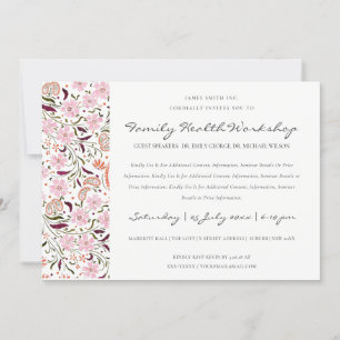 Pink Floral Paisley Motif Workshop Event Invite