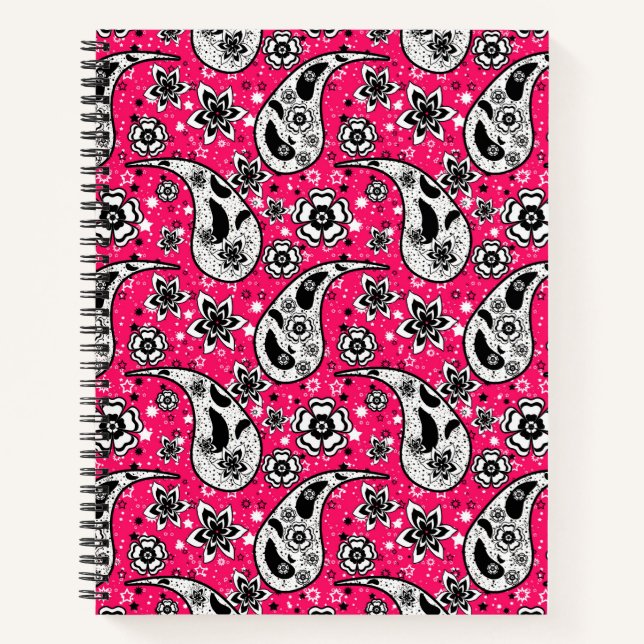 Pink Floral Paisley Pattern Design  Notebook (Front)