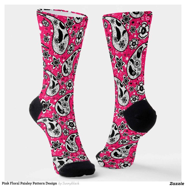 Pink Floral Paisley Pattern Design  Socks (Creator Uploaded)