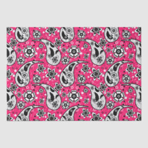Pink Floral Paisley Pattern Design Tissue Paper