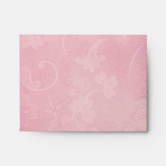 Pink Floral Paisley Personalized A2 Envelope (Front)