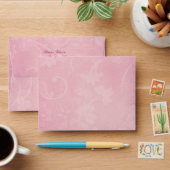 Pink Floral Paisley Personalized A2 Envelope (Desk)