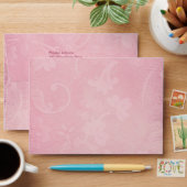 Pink Floral Paisley Personalized A7 Envelope (Desk)