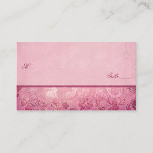 Pink Floral Paisley Placecards