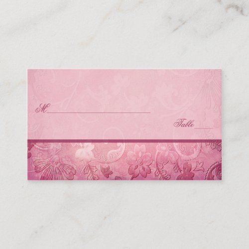 Pink Floral Paisley Placecards Business Card