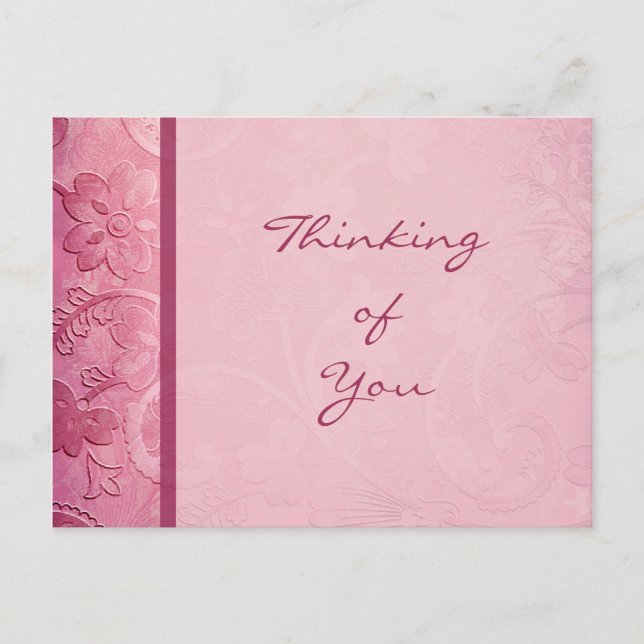 Pink Floral Paisley Postcard (Front)