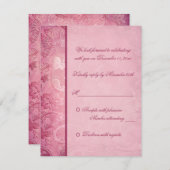 Pink Floral Paisley Reply Card (Front/Back)