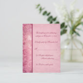 Pink Floral Paisley Reply Card (Standing Front)