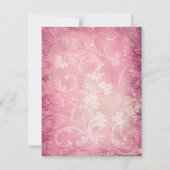 Pink Floral Paisley Reply Card (Back)