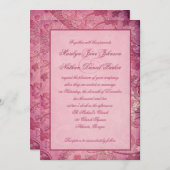 Pink Floral Paisley Wedding Invitation (Front/Back)