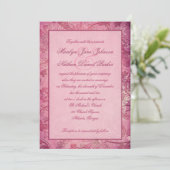 Pink Floral Paisley Wedding Invitation (Standing Front)