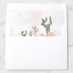 Pink Floral Pampas Cactus Wedding Envelope Liner