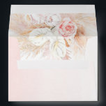 Pink Floral Pampas Grass Elegant Boho Envelope<br><div class="desc">Soft pink flowers and pampas grass elegant envelopes</div>
