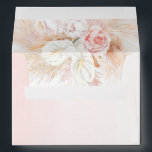 Pink Floral Pampas Grass Elegant Boho Envelope<br><div class="desc">Soft pink flowers and pampas grass elegant envelopes</div>