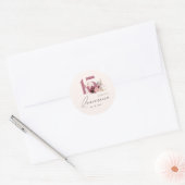 Pink Floral Pampas Grass Quinceanera 15th Birthday Classic Round Sticker (Envelope)