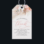 Pink Floral Pampas Grass Wedding Gift Tags<br><div class="desc">Pampas grass floral pink wedding tags</div>