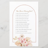 Pink Floral Pampas Grass Who Knows Mommy Best Game (Front)