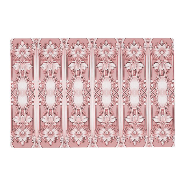 Pink Floral Paper Placemat (Front)