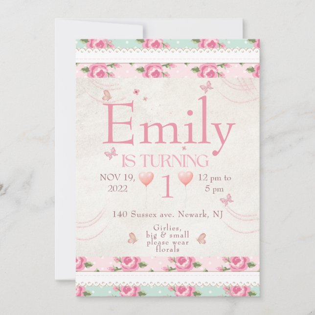 Pink Floral Party Love Shack Fancy Invitation (Front)