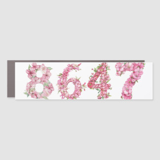 PINK FLORAL PATRIOTIC ANTI-TRUMP NUMBERS CAR MAGNET