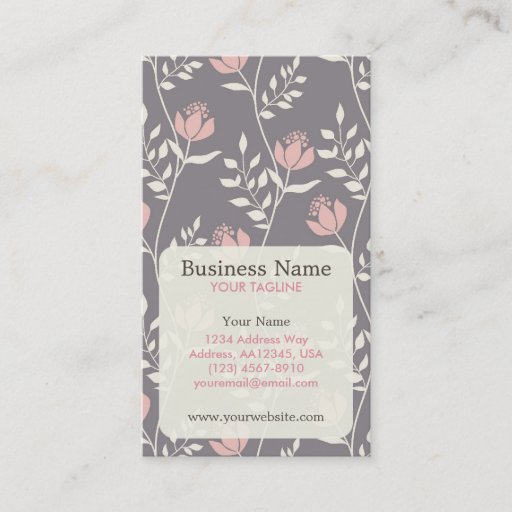Customizable Pink Floral Pattern Appointment Business Card