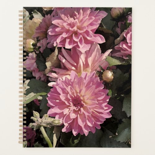 Pink floral pattern art by Renee Lavoie Planner