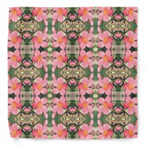 Pink Floral Pattern Bandana