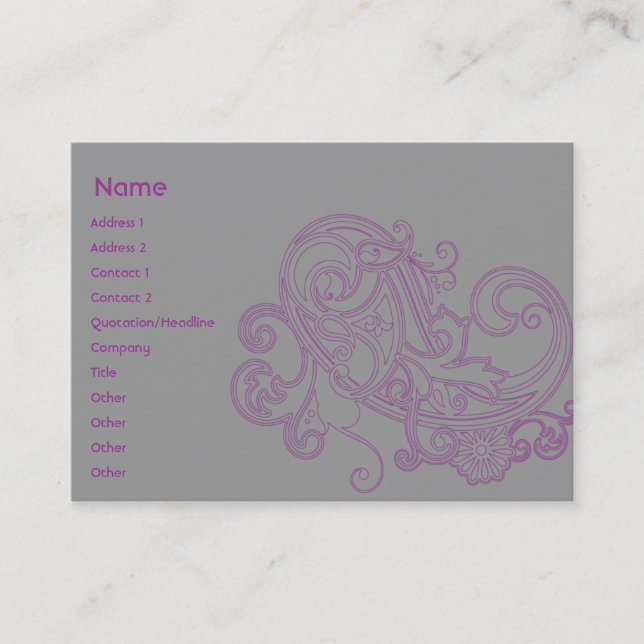 Pink Floral Pattern - Chubby Business Card (Front)