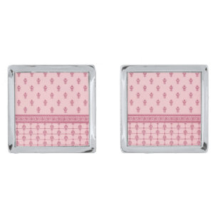 Pink Floral Pattern Cufflinks