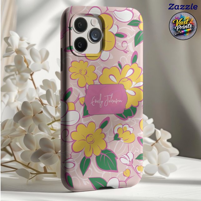 Pink Floral Pattern Custom Name Case-Mate iPhone Case (Pink Floral Pattern Custom Name Case-Mate iPhone Case
)