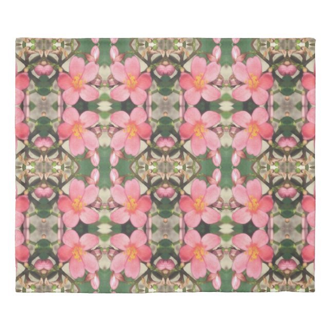 Pink Floral Pattern Duvet Cover (Front)