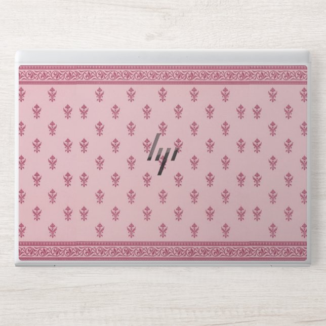 Pink Floral Pattern HP Laptop Skin (Front)