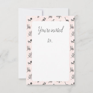 Pink Floral Pattern Invitation Card