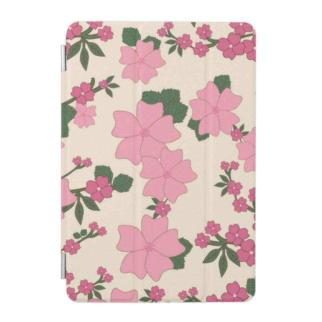 Pink Floral Pattern iPad Mini Cover (Front)