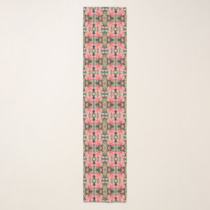 Pink Floral Pattern long Scarf
