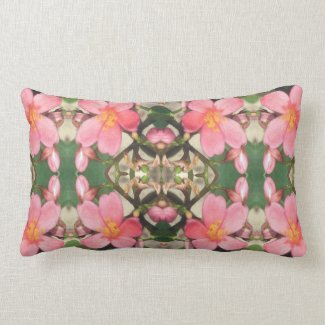 Pink Floral Pattern Lumbar Pillow