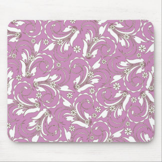 pink floral pattern mouse pad