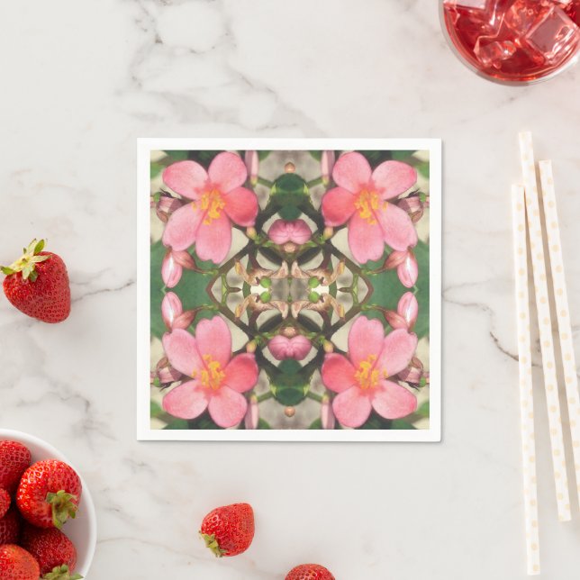 Pink Floral Pattern Napkins (Insitu)
