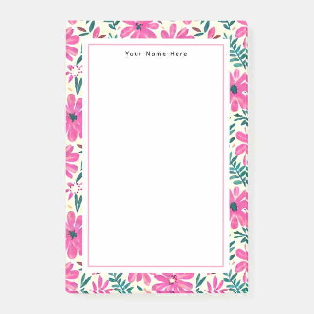 Pink Floral Pattern Notes (Front)