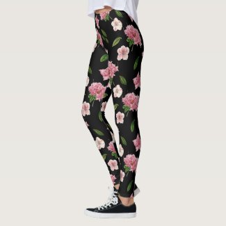 Pink Floral Pattern on Black
