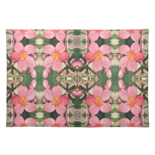 Pink Floral Pattern Placemat (Front)