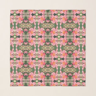 Pink Floral Pattern Scarf